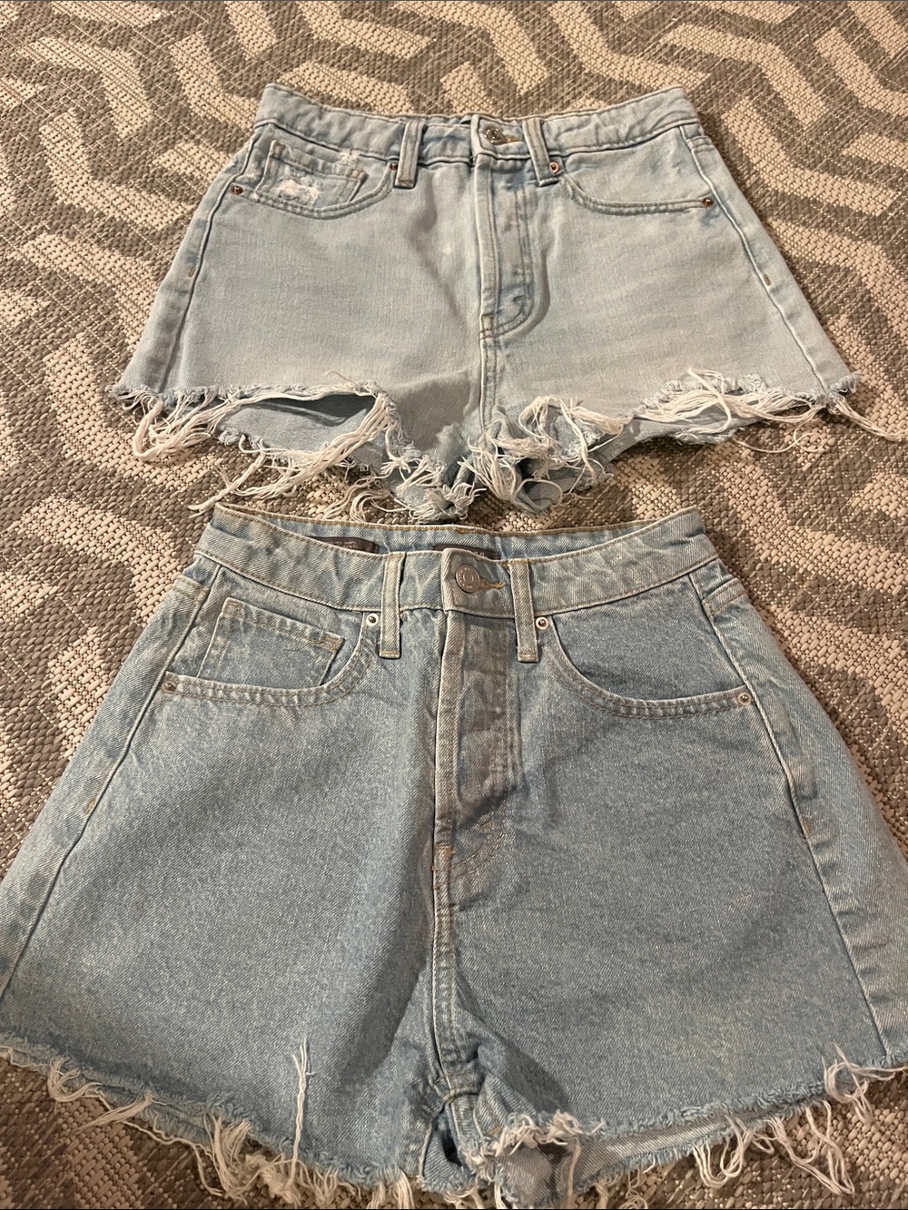 wild fable Light Blue Distressed High-Rise Denim Shorts Duo (2 pack bundle deal)